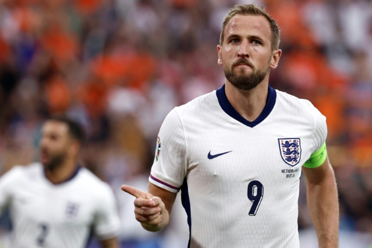 L'attaquant vedette de l'Angleterre Harry Kane face aux Pays-Bas, en demi-finales de l'Euro, le 11 juillet 2024 à Dortmund