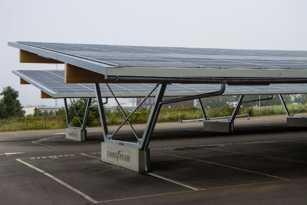 Goodyear carport solar power plant, Colmar-Berg