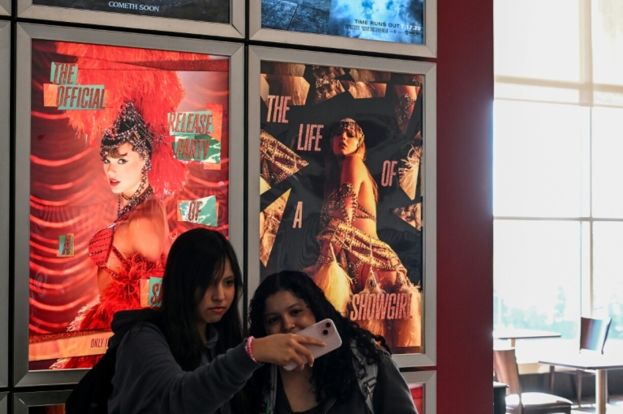 Fans attend 'Taylor Swift: The Official Release Party of a Showgirl' at a movie theater in Bethesda, Maryland
