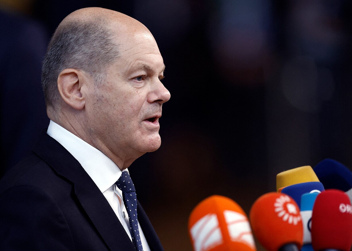 Germany's Chancellor Olaf Scholz at the EU leaders Summit. He opposed EU-wide price caps on energy.