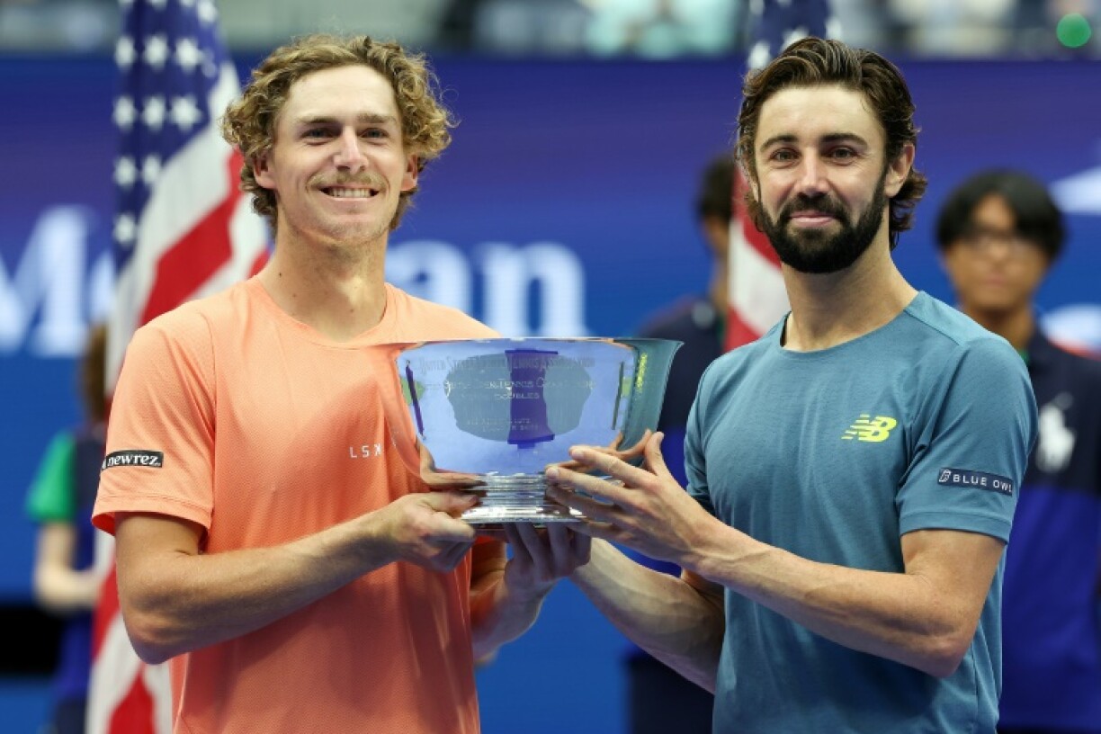 Jordan Thompson (R) and Max Purcell (L) won the US Open doubles title in 2024