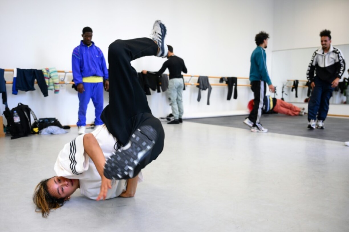 Carlotta Dudek lors d'un entraînement de breaking à l'Insep à Paris, le 28 septembre 2022