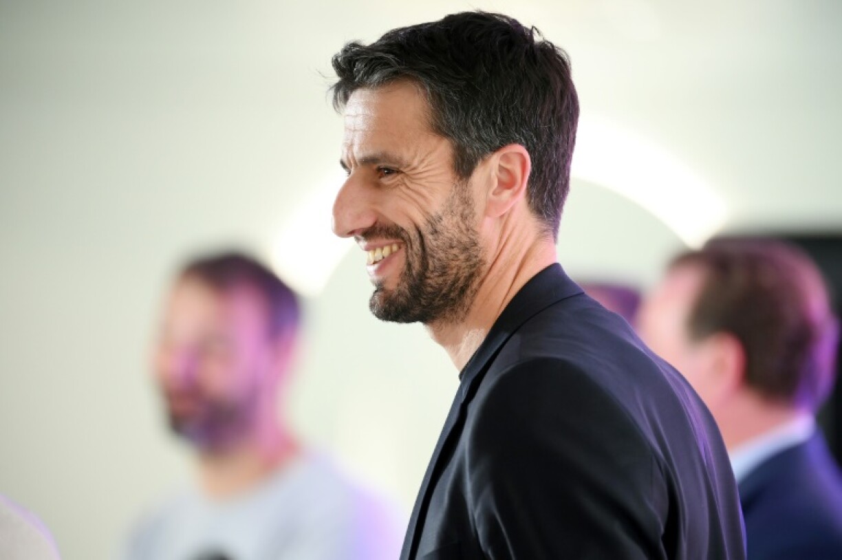 Le président français du Comité d'organisation des Jeux olympiques et paralympiques de Paris 2024, Tony Estanguet, lors de la présentation des pictogrammes de chaque discipline des Jeux olympiques et paralympiques de Paris 2024, à Saint-Denis, le 8 février 2023