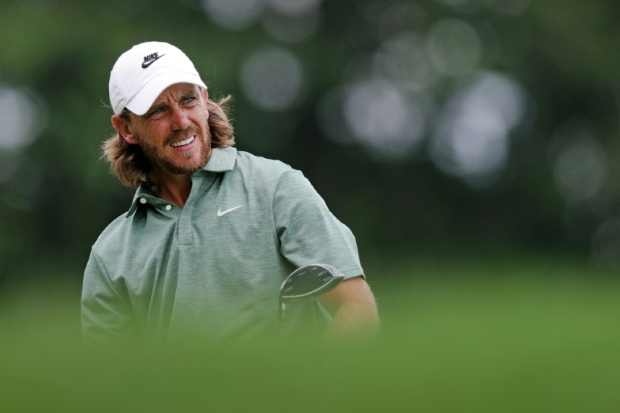 England's Tommy Fleetwood fired a five-under par 65 to grab a share of the lead after the second round of the PGA Tour's Travelers Championship