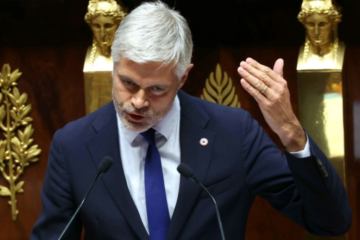 Le président de Droite Républicaine (ex-Les Républicains) Laurent Wauquiez le 8 octobre 2024 à l'Assemblée nationale à Paris.