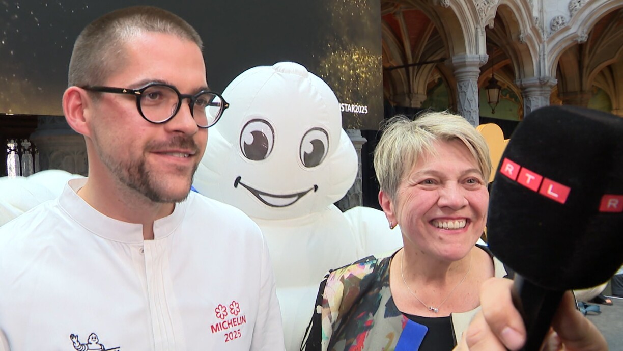 Louis Linster and mother Léa are overjoyed after winning the restaurant's coveted second star on Monday.