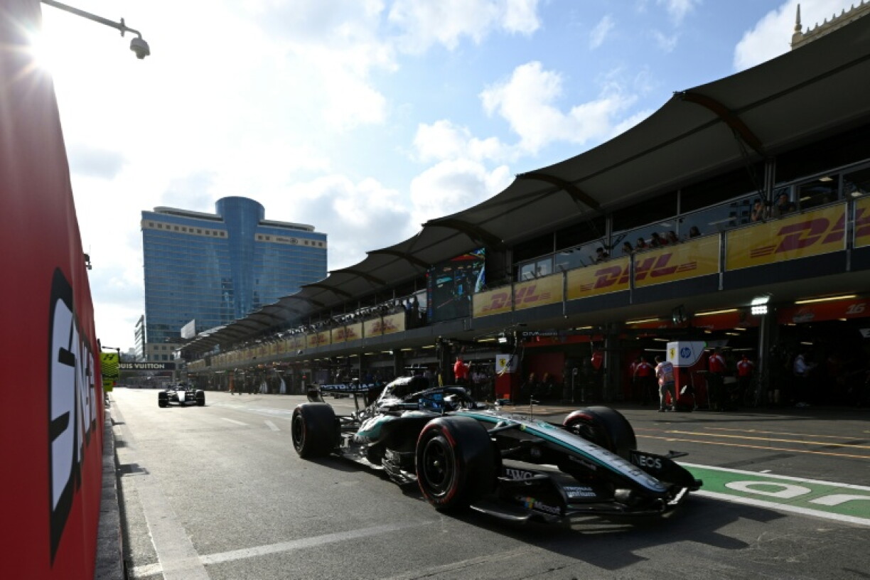 Mercedes' George Russell will start in pole position for the Azerbaijan Grand Prix