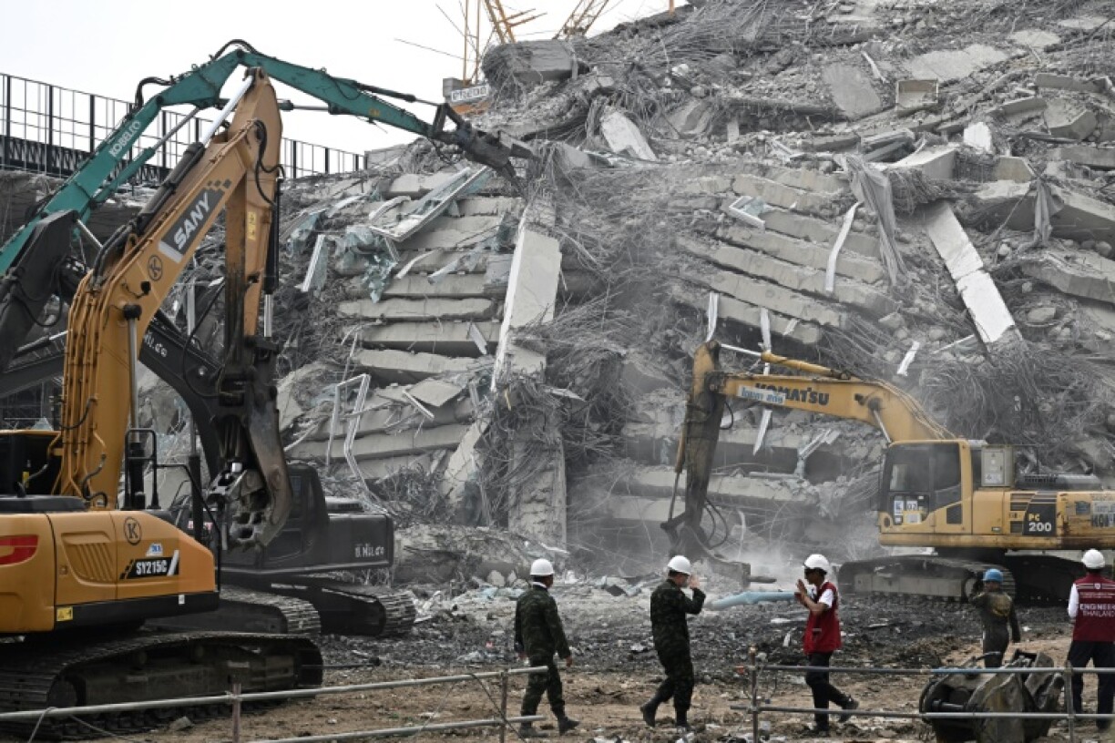 The sudden crumbling of the 30-storey tower, which was under construction at the time of Friday's 7.7-magnitude quake, has killed at least 11 people