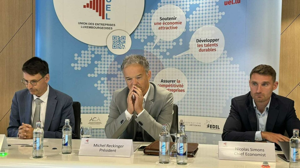 From left to right: Marc Wagener, Director of the UEL, Michel Reckinger, President of the UEL, and Nicolas Simons, Chief Economist at the UEL.