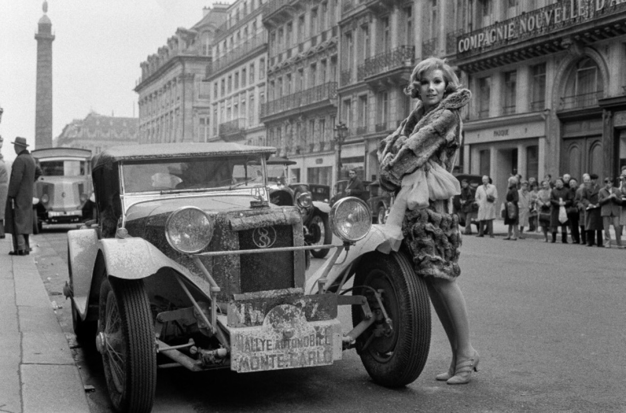 British actress Susan Hampshire poses in Paris during filming for Ken Annakin's 'Monte Carlo or Bust' in March 1968