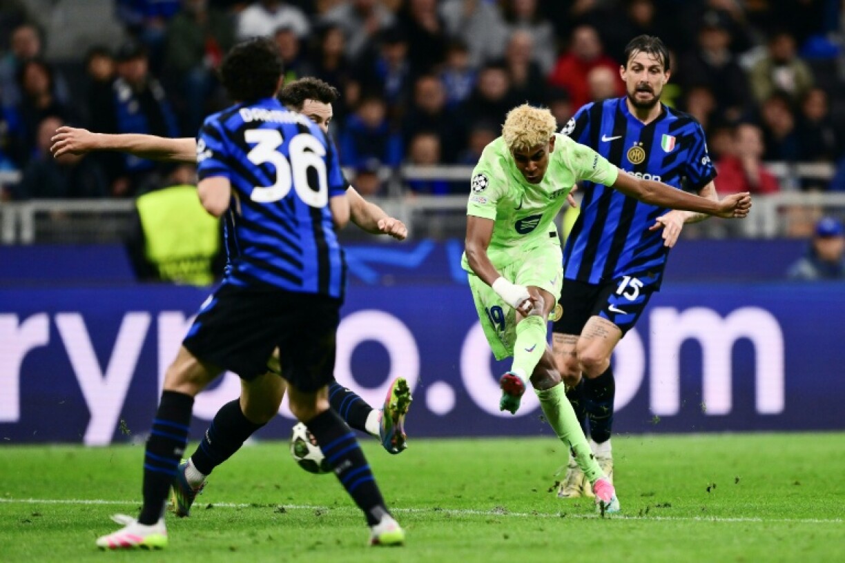 Barcelona's Spanish forward Lamine Yamal was a thorn in Inter Milan's side all night at the San Siro