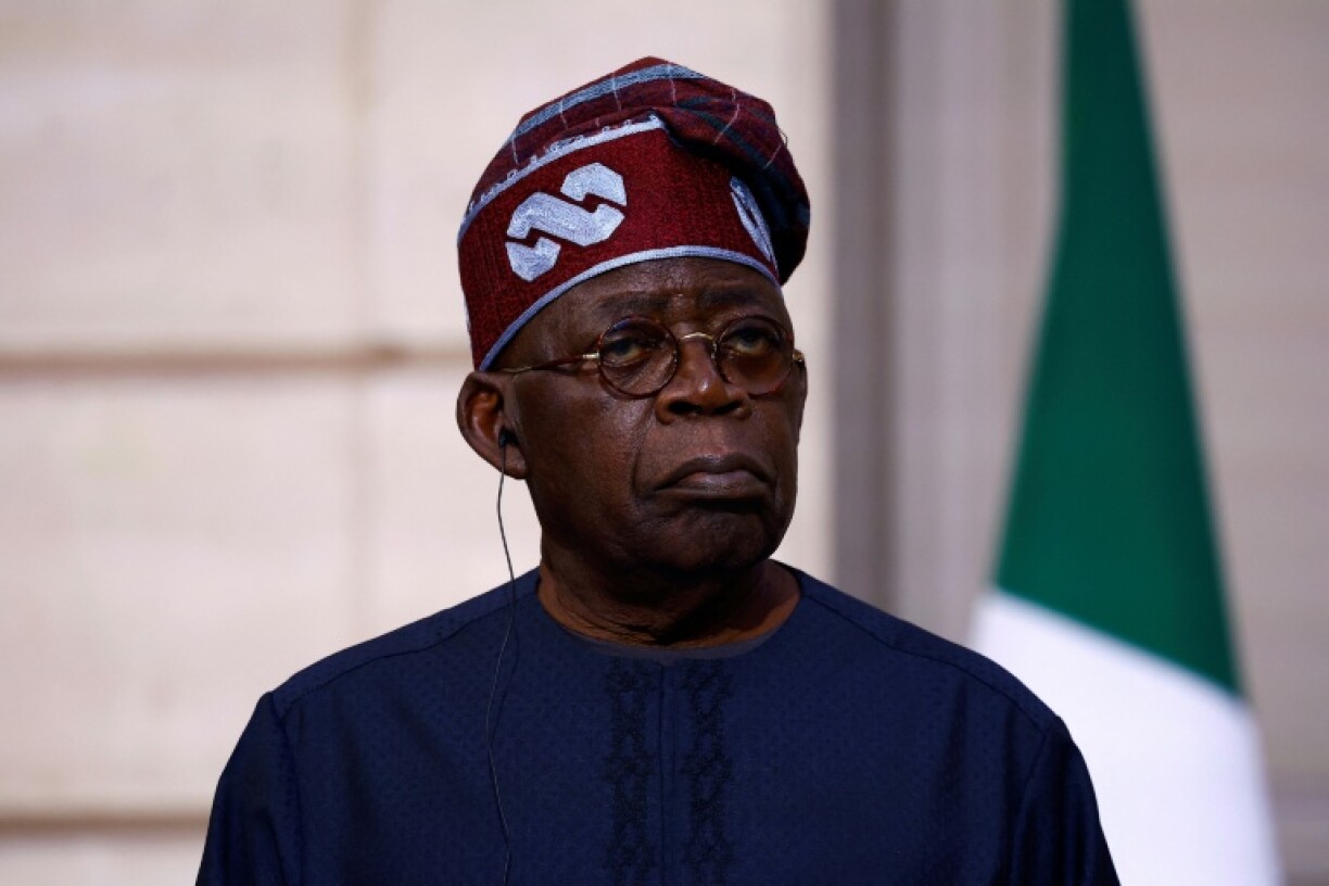 Le président du Nigéria Bola Tinubu donne une conférence de presse à Paris, le 28 novembre 2024