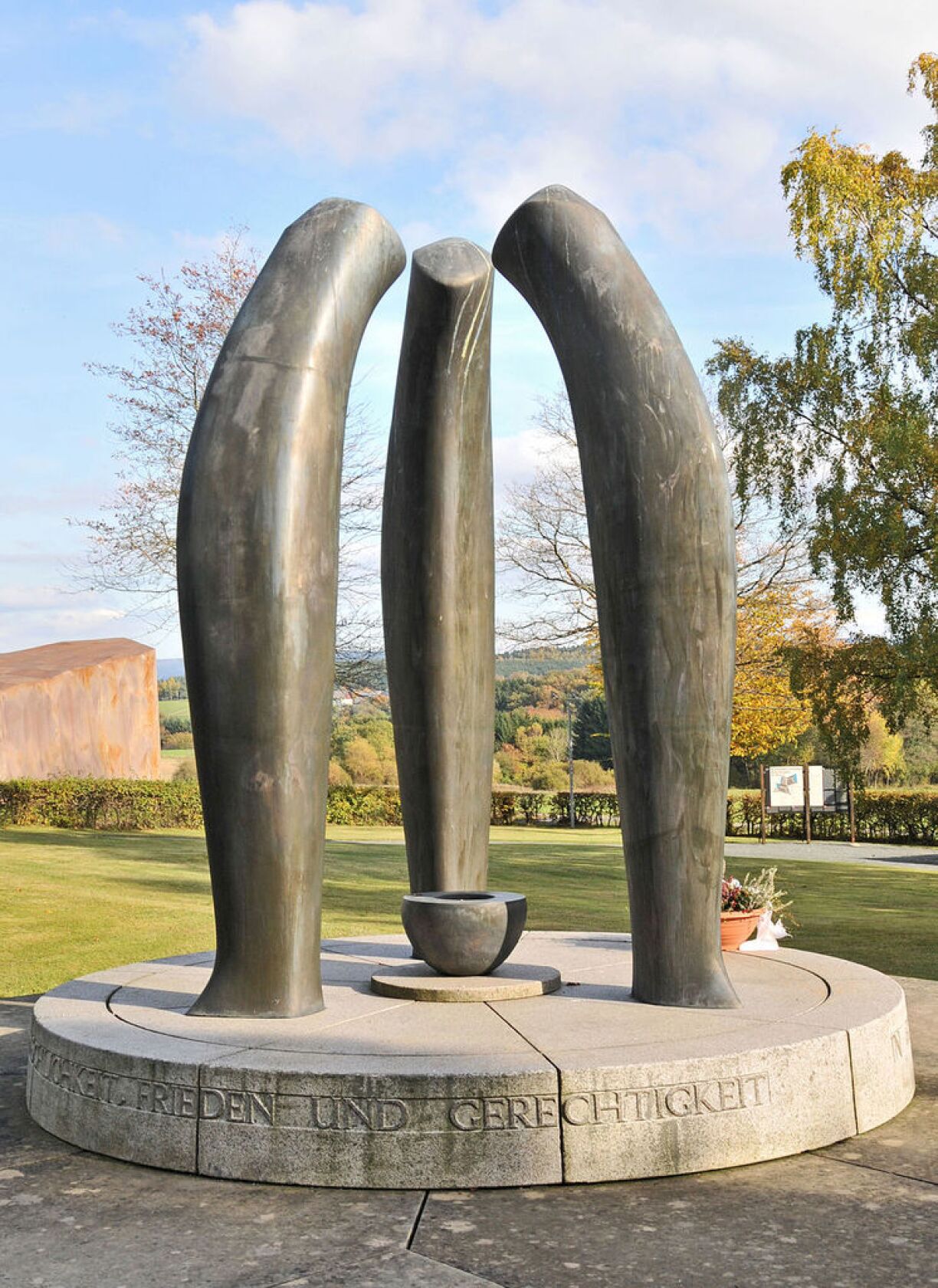 The above is the monument created by Luxembourgish sculptor Lucien Wercollier (1908 - 2002) dedicated to the prisoners and victims of Hinzert concentration camp. Wercollier himself was imprisoned at the camp.