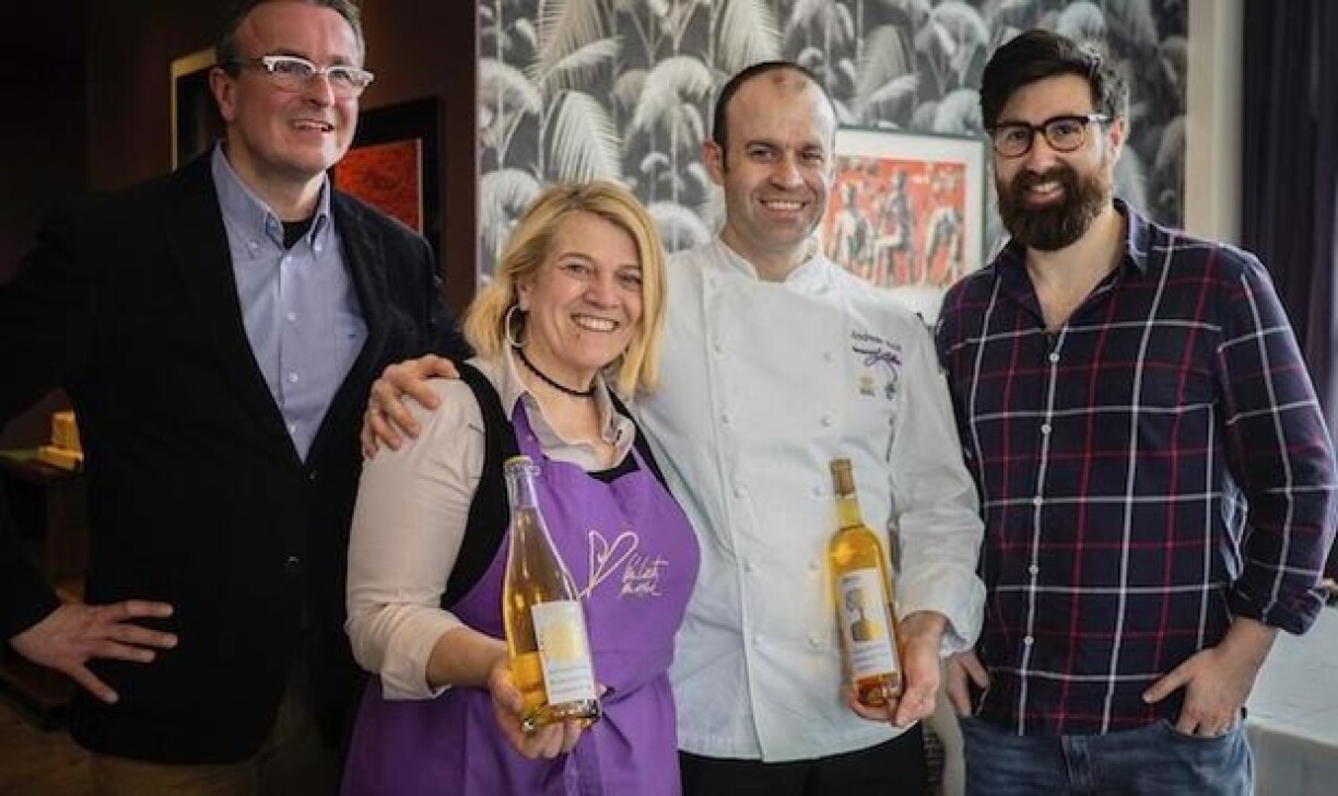 Michael Stöckl (Cider World), Léa Linster, Andreas Krolik (Restaurant Lafleur) et Adie Kaye (Ramborn).