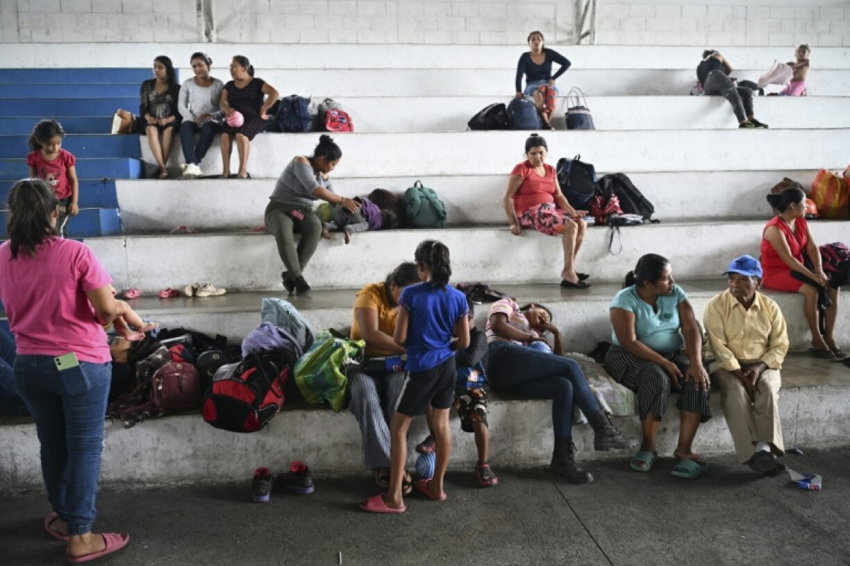 Evacuees remain at a shelter after fleeing their village affected by the eruption of the Fuego volcano