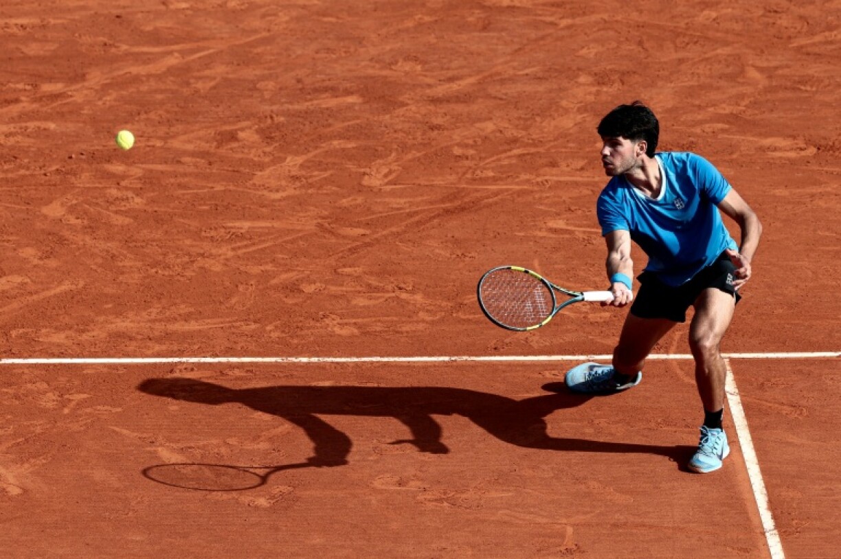 L'Espagnol Carlos Alcaraz durant sa demi-finale gagnée contre le Monégasque Valentin Vacherot, au Masters 1000 de Monte-Carlo, le 11 avril 2026