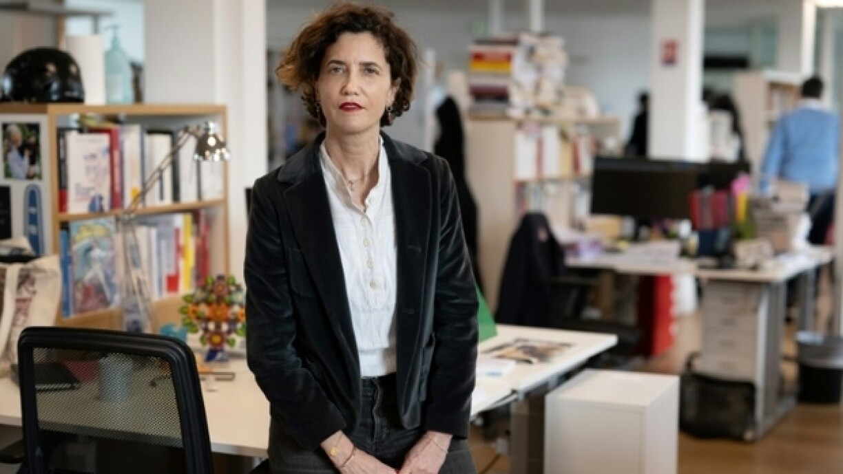 Carine Fouteau, présidente et directrice de la publication de Médiapart, le 18 mars 2024, après avoir succédé à Edwy Plenel