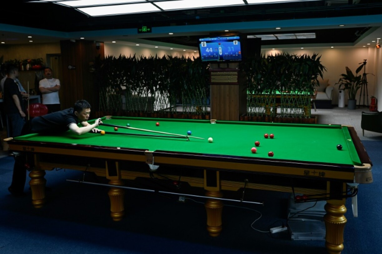 A snooker club in Beijing where Zhao Xintong's victory at the World Snooker Championship was all the talk