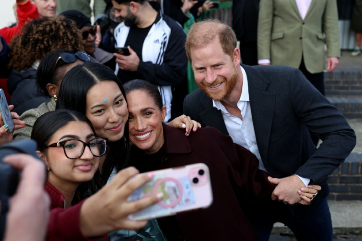 Le prince Harry et son épouse Meghan, duc et duchesse de Sussex, lors d’une visite à Nottingham, le 15 octobre 2026 dans le centre de l’Angleterre