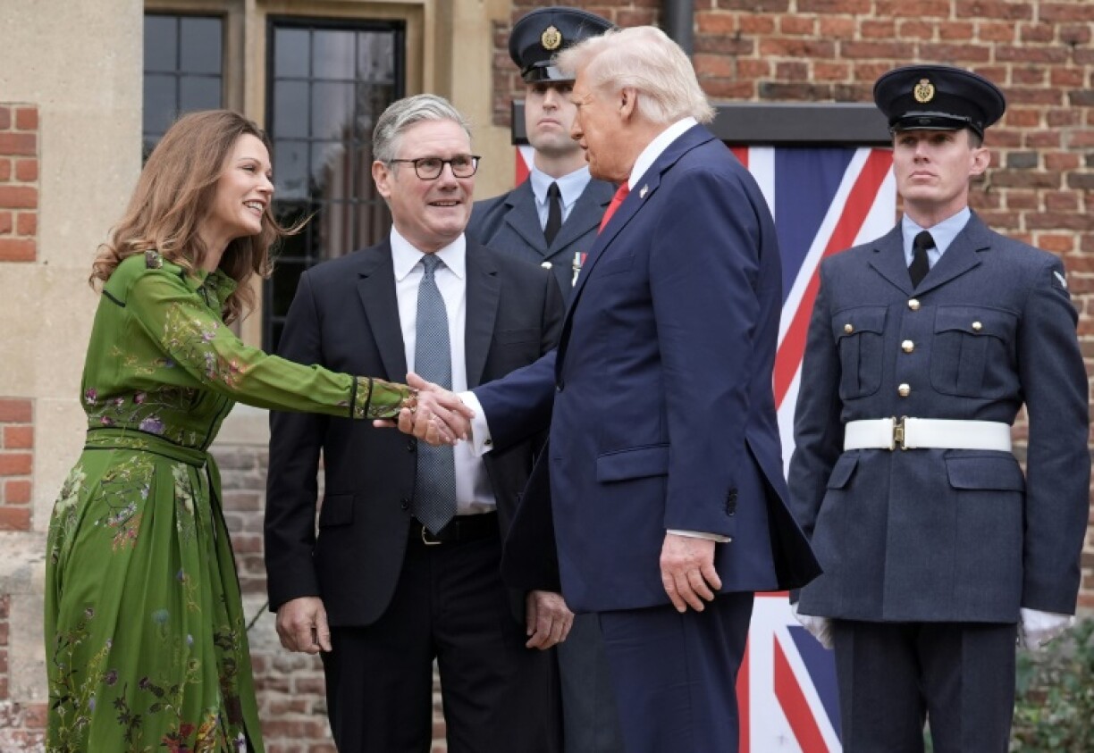 Starmer and his wife Victoria greeted Trump at the UK prime minister's country retreat, Chequers, near London