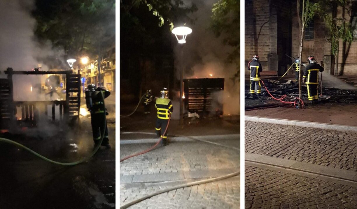 Des photos de la place Jeanne d'Arc cette nuit (montage RTL)