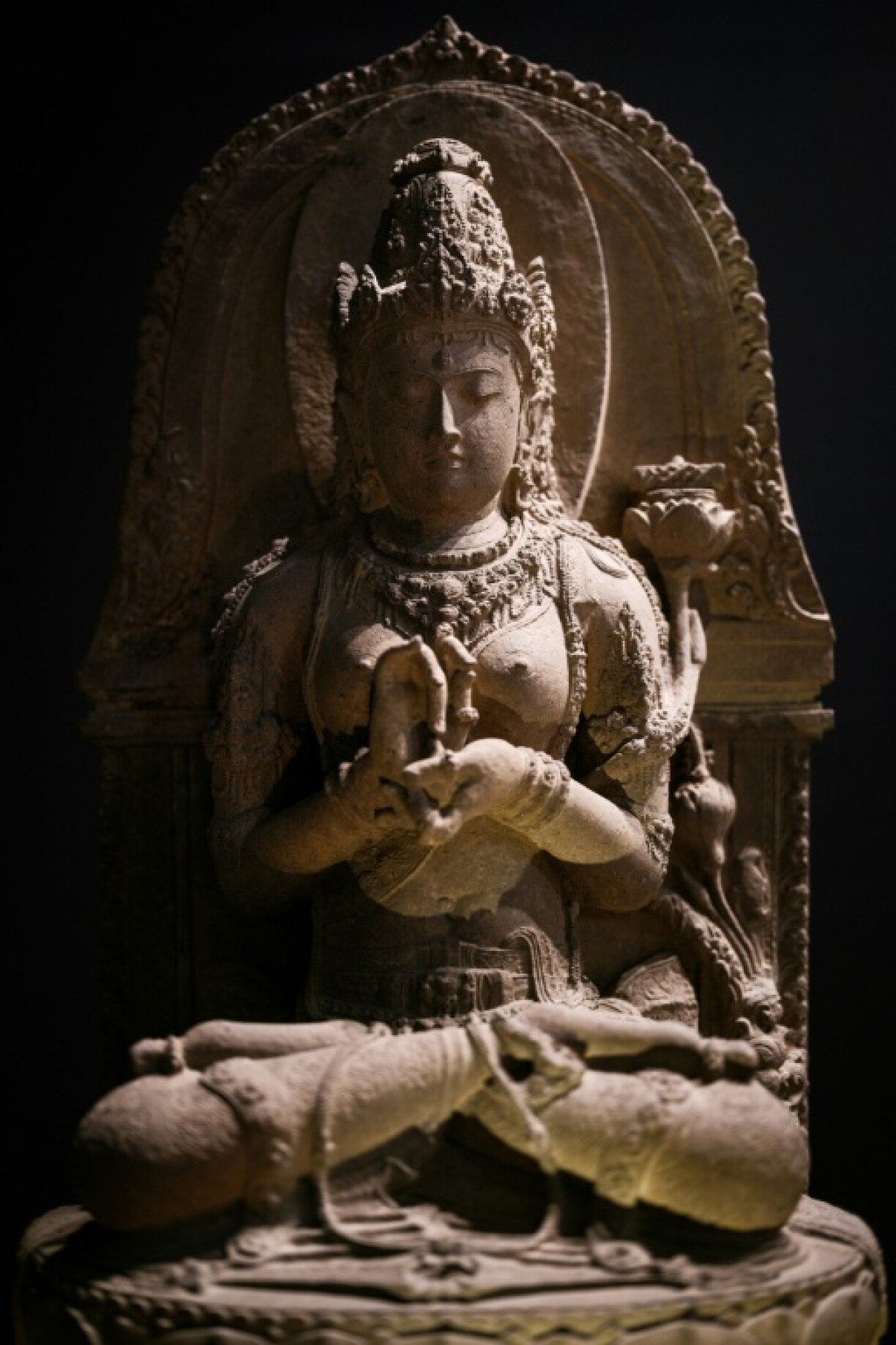 This repatriated statue of Prajnaparamita, the Buddhist goddess of knowledge and wisdom, is now displayed at the National Museum of Indonesia in Jakarta