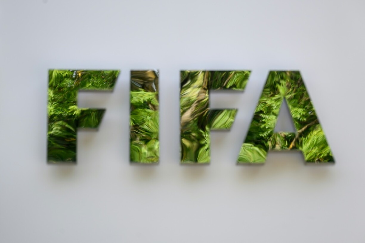 FIFA's sign at the entrance of the world football's governing body headquarters in Zurich