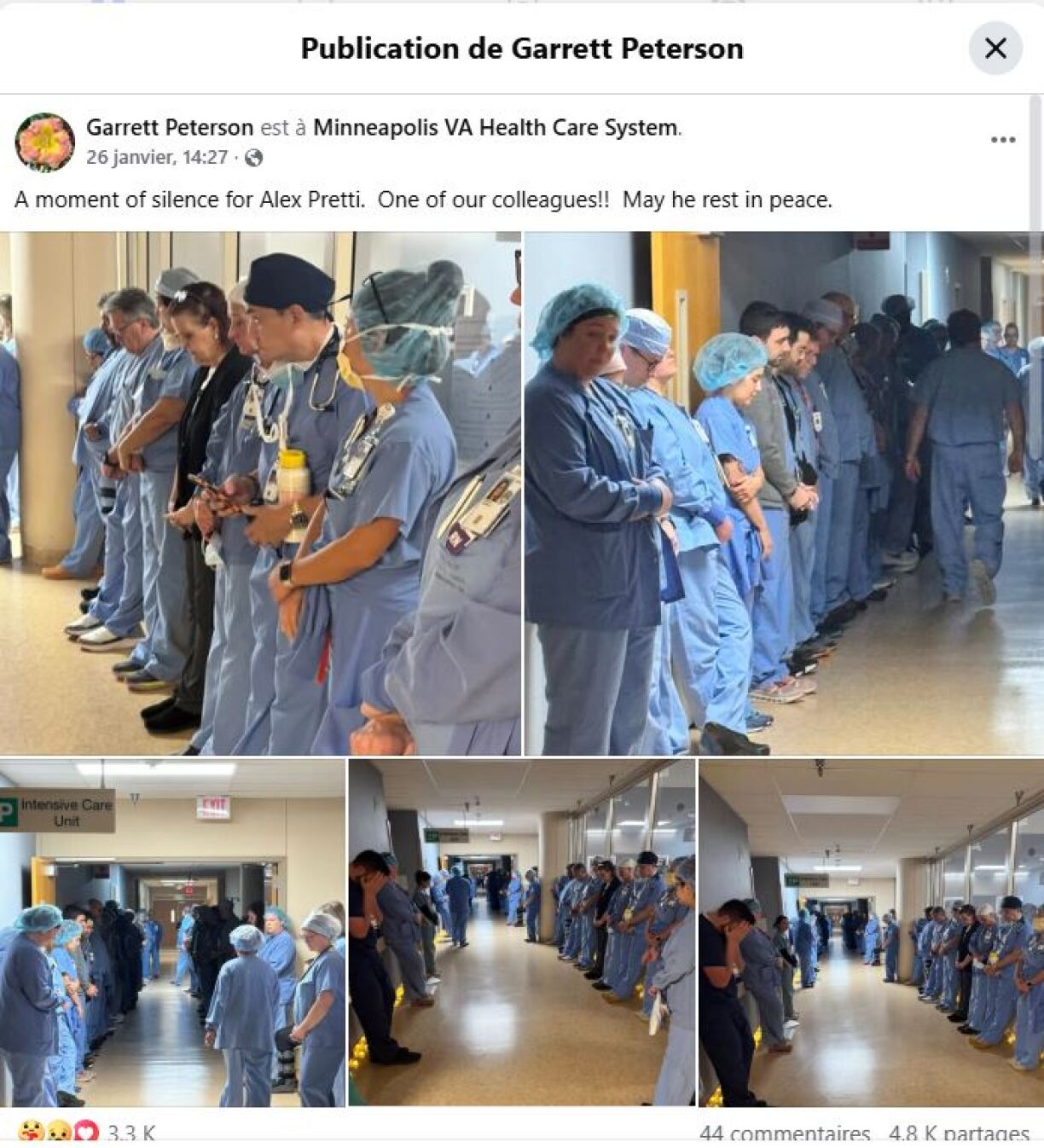 Capture d'écran réalisée sur Facebook, le 28/01/2026.