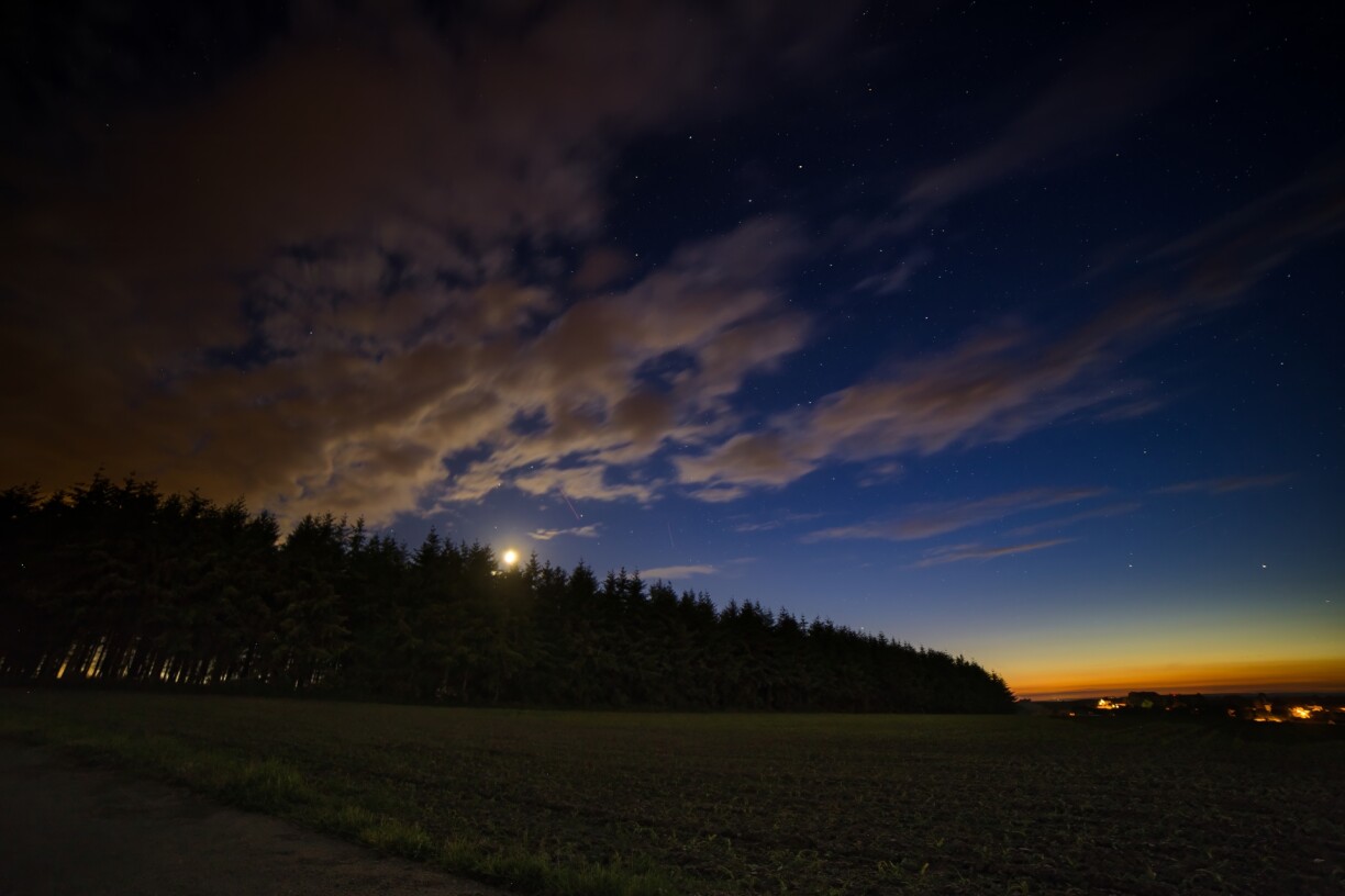 A typical starry landscape in the Ardennes.