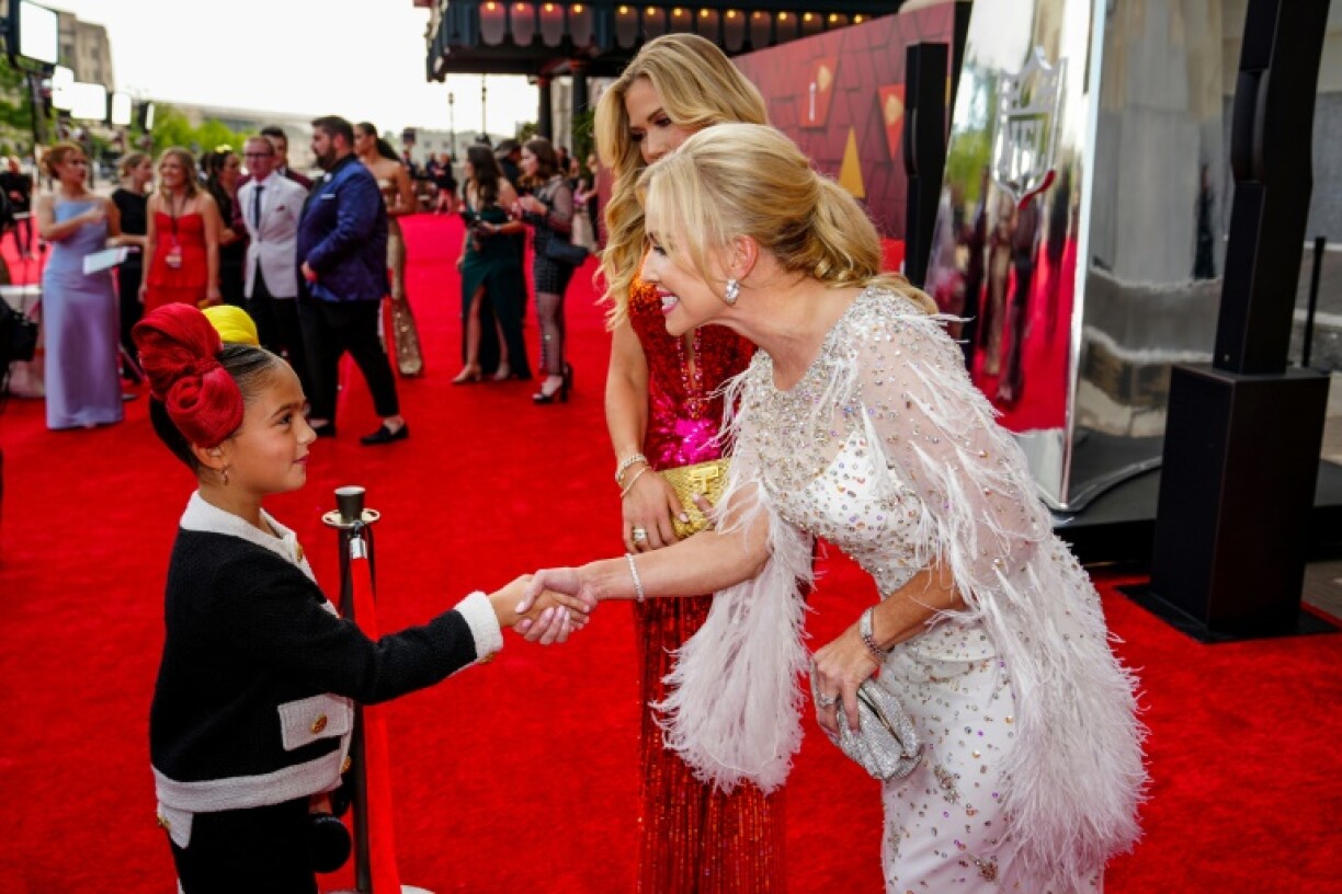 Taylen Biggs accueillie sur le tapis rouge lors d'un événement sportif à Kansas City (Etats-Unis), le 15 juin 2023