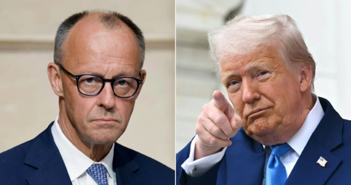Friedrich Merz, left, wants to maintain good ties with what he has called Germany's 'indispensable' ally, despite Donald Trump's disruptive 'America First' policies