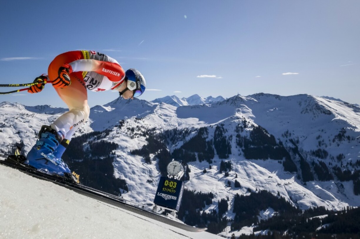 Marco Odermatt in downhill training in Saalbach