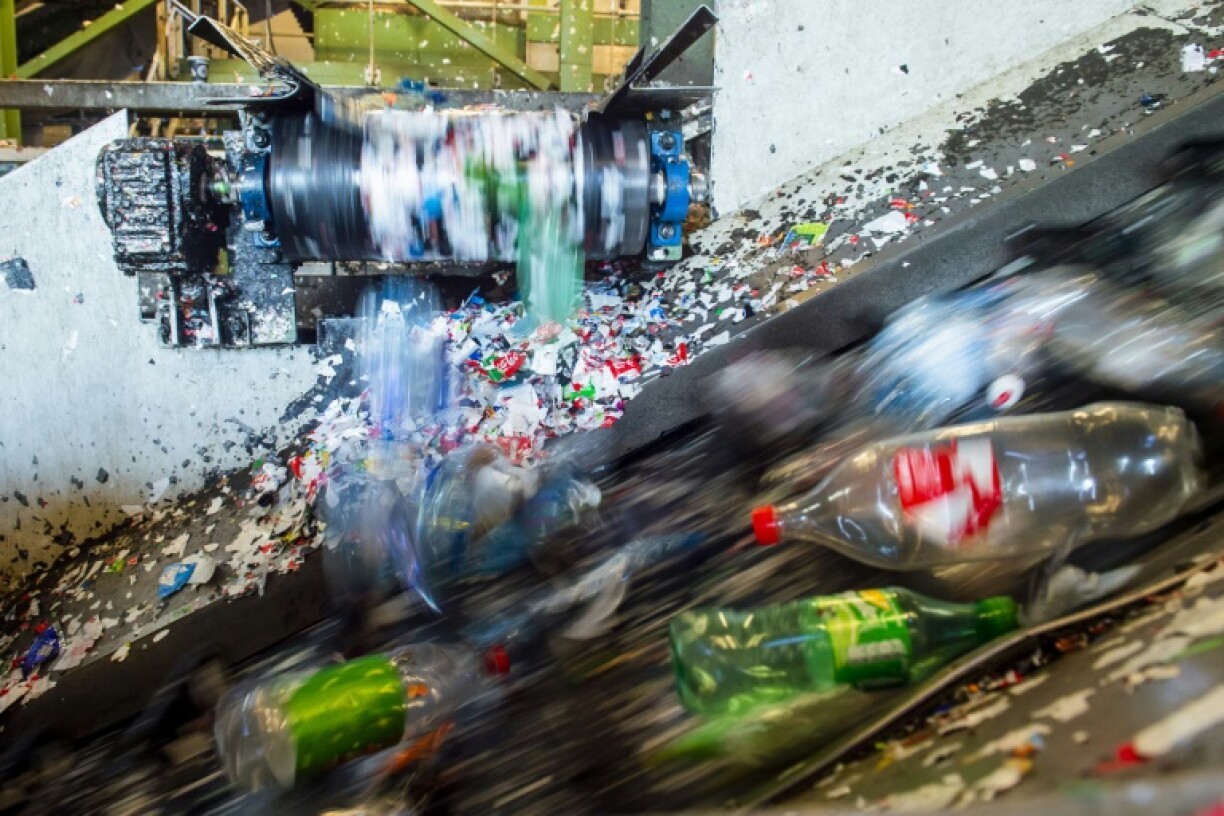 Une usine de recyclage de bouteilles en plastique à Fetsund, en Norvège, en janvier 2021