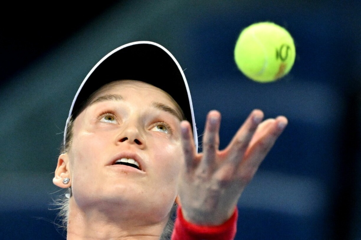 Elena Rybakina in action in Beijing this month