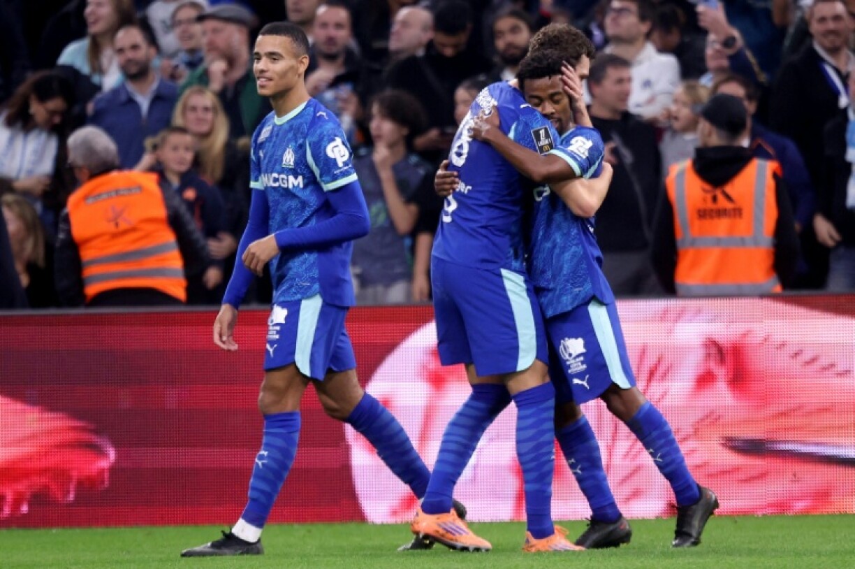 Angel Gomes (R) and Mason Greenwood (L) were among the scorers for Marseille in their win over Brest