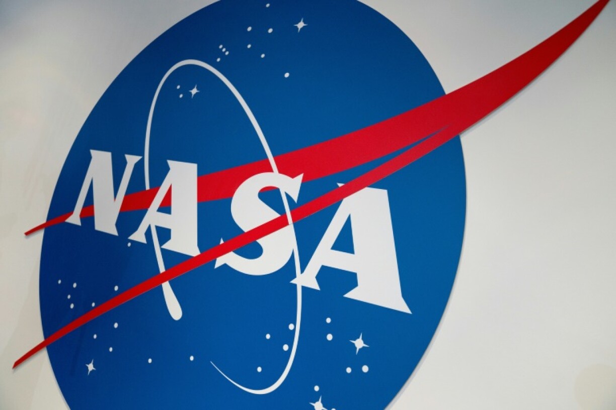 The NASA logo is displayed at the Earth Information Center exhibit, at NASA headquarters in Washington