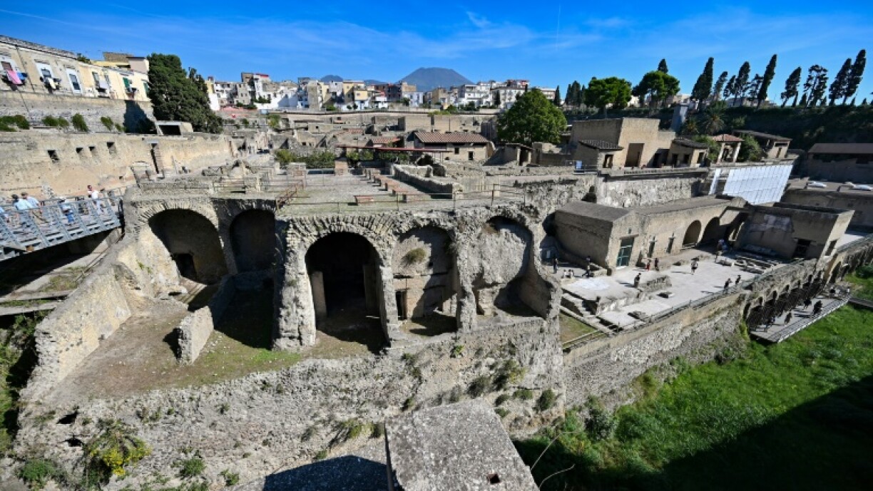 The glass brain chips were found in the remains of a man at the archaeological site at Herculaneum