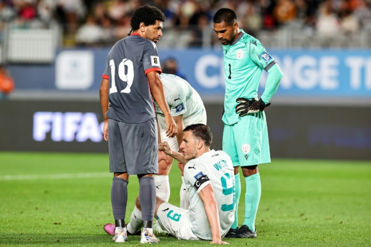 New Zealand’s Chris Wood goes down injured