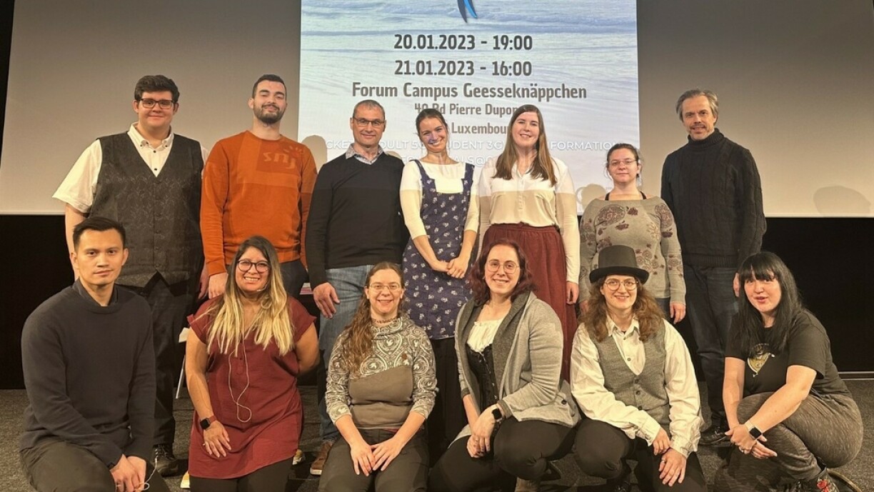 Group picture that Fernand Delosch, a professional Musical Actor and one of three coaches that helped out.