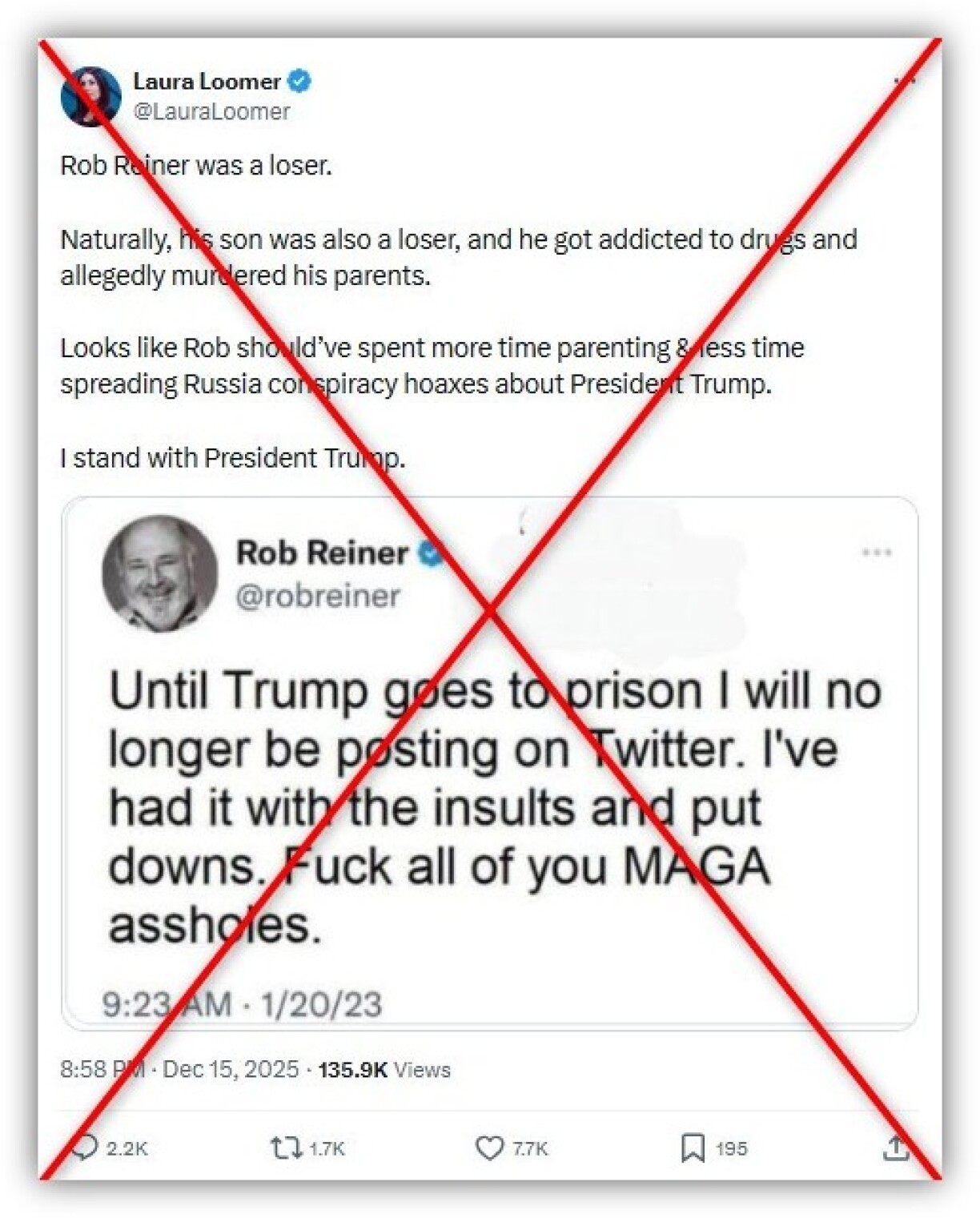 Screenshot from X taken December 15, 2025