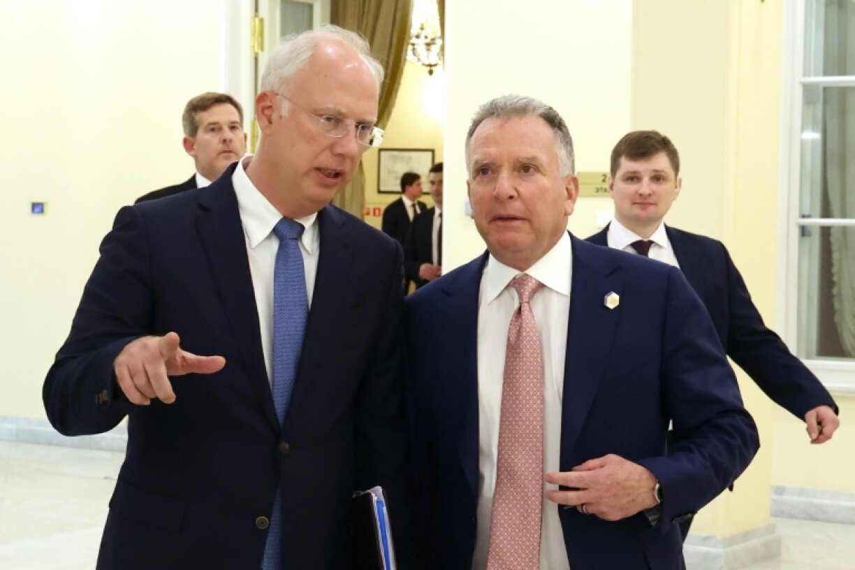 Witkoff earlier met Russia's top economic negotiator Kirill Dmitriev (L)