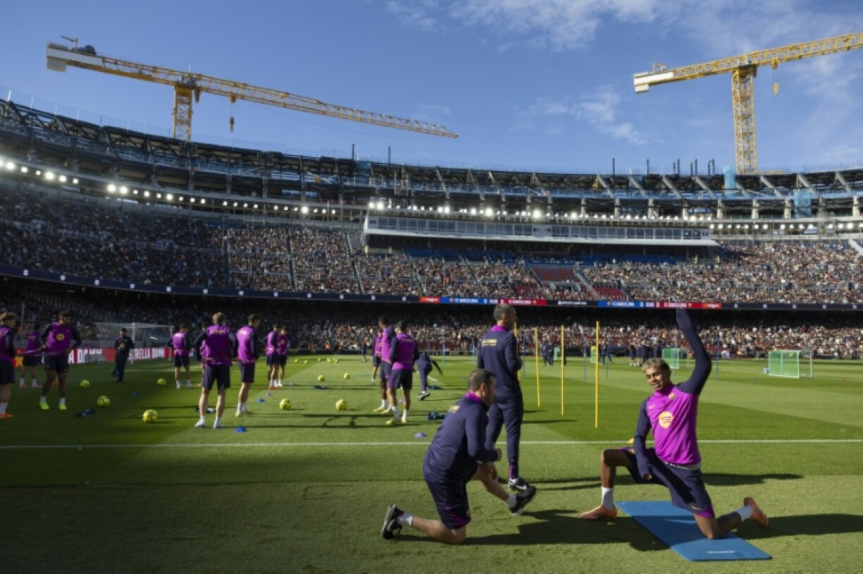 Barcelona trained at the Camp Nou in front of 23,000 fans earlier this month