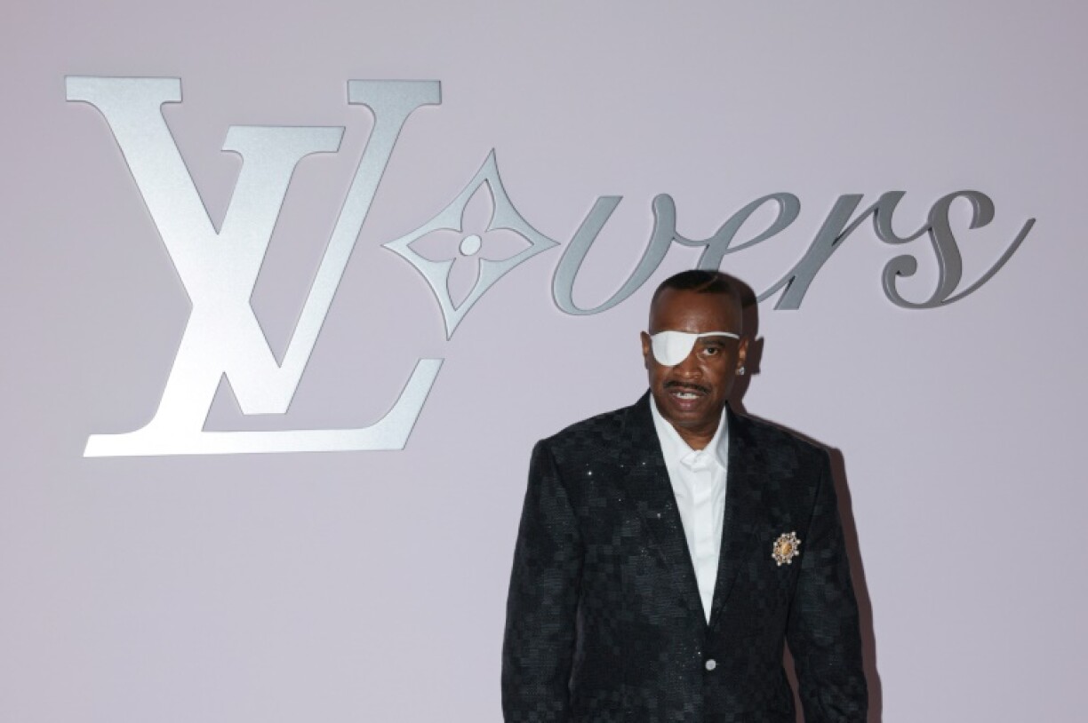 US rapper Slick Rick was also in attendance at the Louis Vuitton show