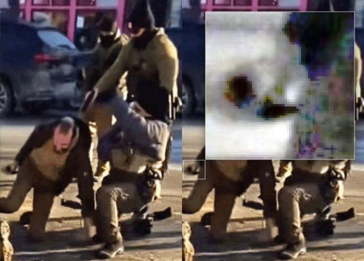 Capture d'écran de la vidéo non modifiée par IA (à gauche) et vue détaillée utilisant l'outil d'analyse Forensically (à droite), réalisées le 27/01/2026.