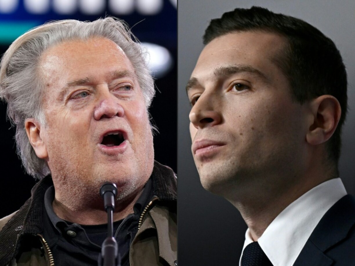 US right wing firebrand Steve Bannon and French far-right party leader Jordan Bardella clashed at a Washington conference over an arm gesture made by the American