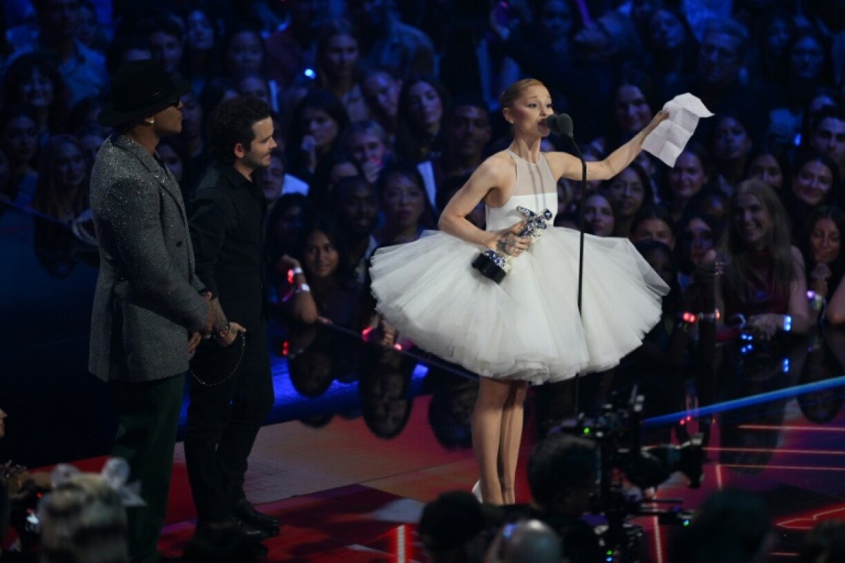 Ariana Grande accepts her award for Video of the Year for her song