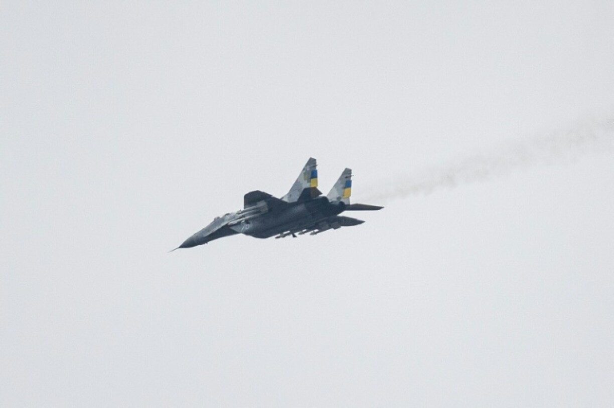 Photo prise le 1er janvier 2023 d'un Mig-29 ukrainien dans l'est du pays