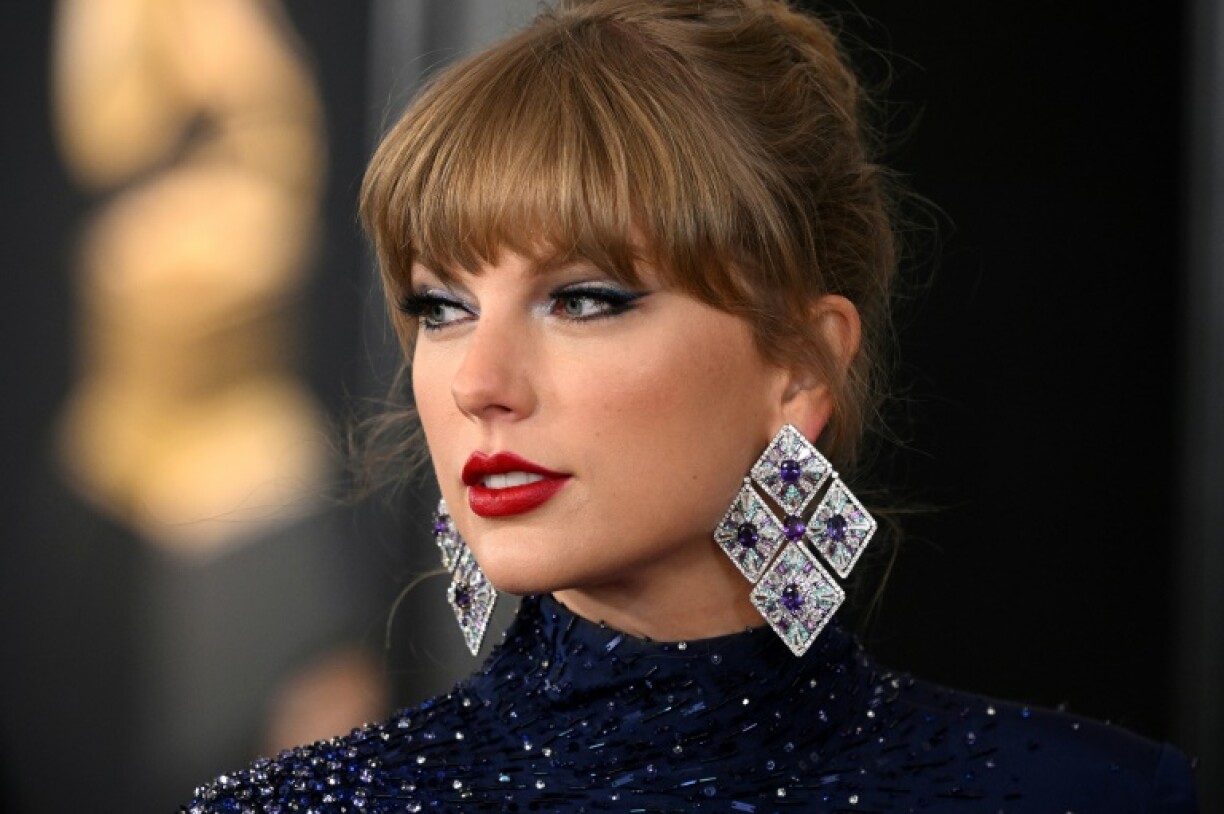 Taylor Swift at the 65th Annual Grammy Awards in 2023 -- she's up for six awards at the 2025 gala