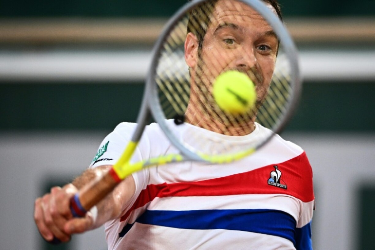 Richard Gasquet face à l'Espagnol Rafael Nadal au 2e tour du tournoi de Roland-Garros, le 3 juin 2021