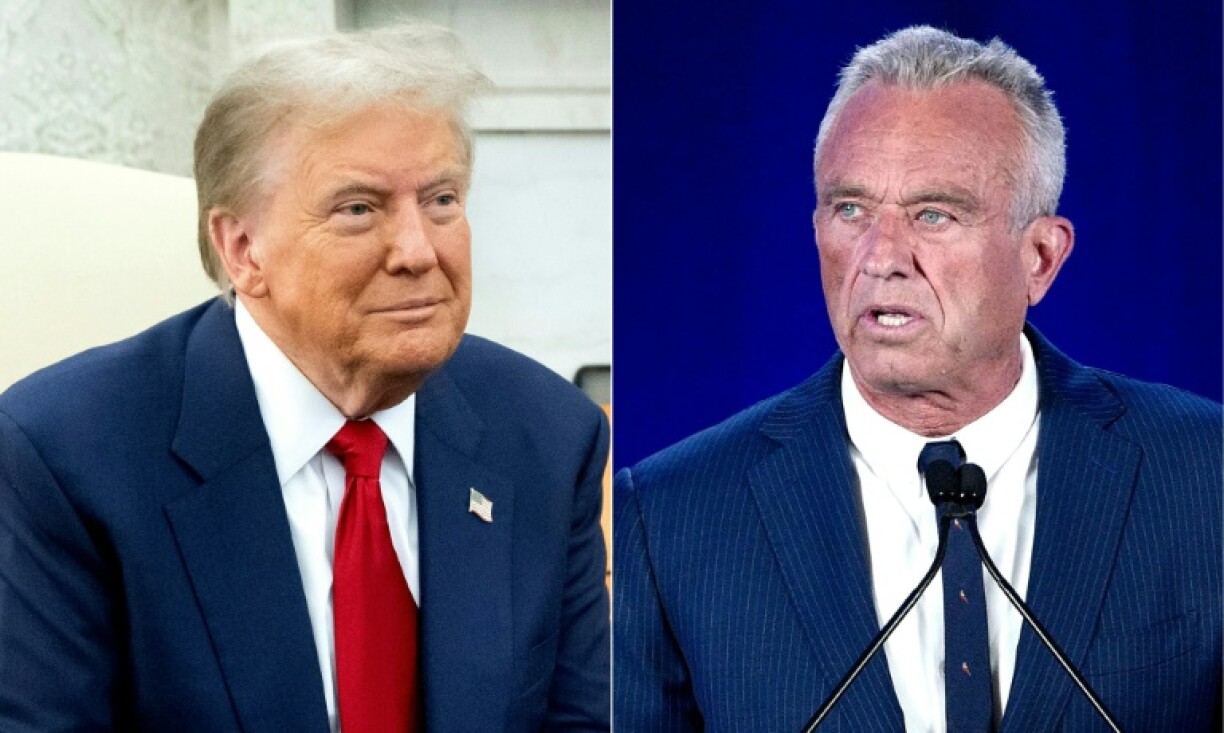 Montage de photos de Donald Trump (à gauche ) et Robert Kennedy Jr, réalisé le 14 novembre 2024